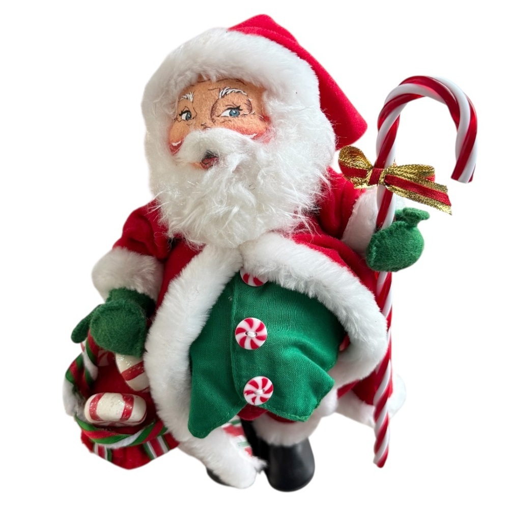 Annalee vintage 2004 peppermint Santa Christmas figurine